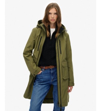 Superdry Zelena podalj?ana jakna s kapuco Hooded Longline Shell