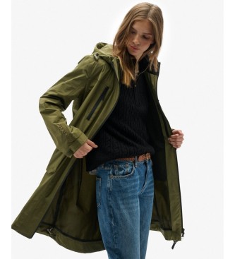 Superdry Zelena podalj?ana jakna s kapuco Hooded Longline Shell