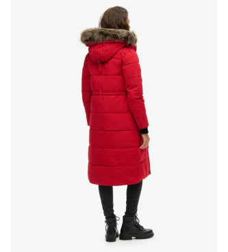 Superdry Cappotto trapuntato lungo rosso Everest