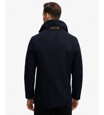 Superdry Merchant-jas van wolmix, kleur marineblauw