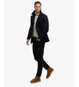 Superdry Merchant-jas van wolmix, kleur marineblauw