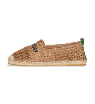Superdry Alpargatas bordadas de rafia marrn