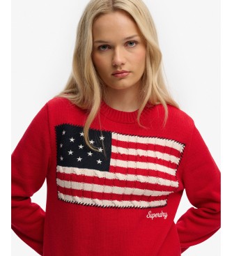 Superdry Amerika Flagge Pullover rot
