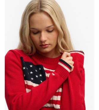 Superdry Amerika Flagge Pullover rot