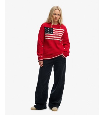 Superdry Amerika Flagge Pullover rot