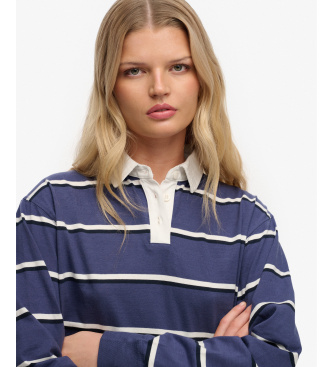 Superdry Polo majica Rugby s črtami v mornariški barvi