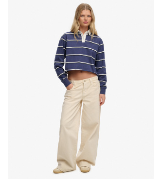 Superdry Polo majica Rugby s črtami v mornariški barvi