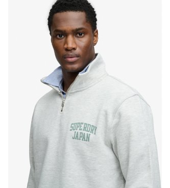 Superdry Moletom Ath Ess Half Zip cinza