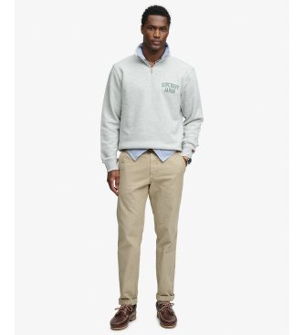 Superdry Moletom Ath Ess Half Zip cinza