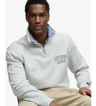 Superdry Moletom Ath Ess Half Zip cinza