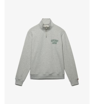 Superdry Moletom Ath Ess Half Zip cinza