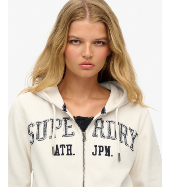 Superdry Felpa sportiva beige dal taglio rilassato