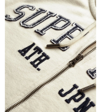 Superdry Felpa sportiva beige dal taglio rilassato