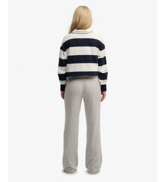 Superdry Streifenhose grau