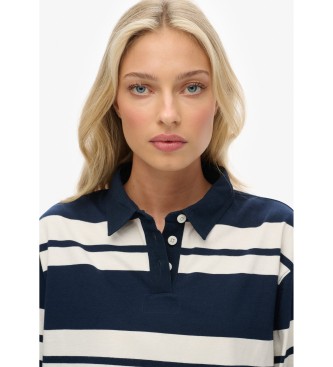 Superdry Stripe Rugby navy polo shirt