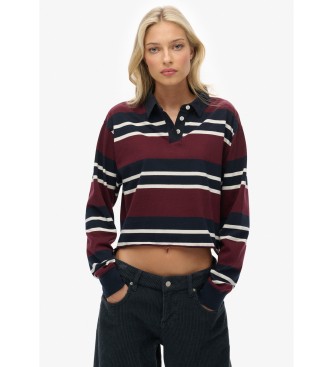 Superdry Polo Stripe Rugby burgundy