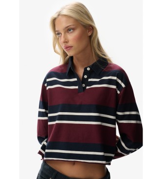 Superdry Polo Stripe Rugby burgundy