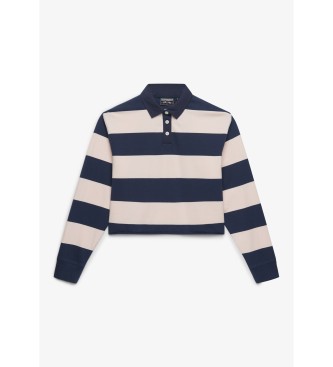 Superdry Stripe Rugby pink polo shirt