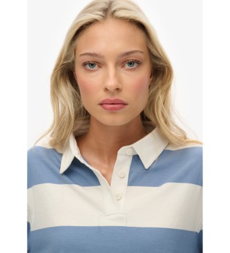 Superdry Stripe Rugby blue polo shirt