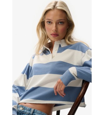 Superdry Stripe Rugby blue polo shirt