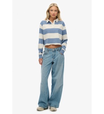 Superdry Stripe Rugby blue polo shirt