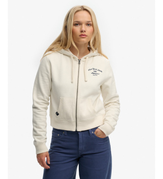 Superdry Athletic Relaxed Crop Sweatshirt gebroken wit