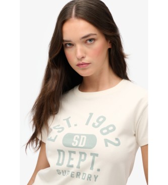 Superdry Koszulka Athletic Fitted w kolorze złamanej bieli