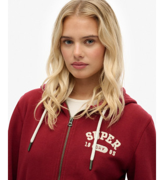 Superdry Felpa sportiva rilassata corta, bordeaux
