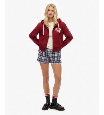 Superdry Felpa sportiva rilassata corta, bordeaux