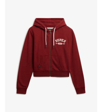 Superdry Felpa sportiva rilassata corta, bordeaux