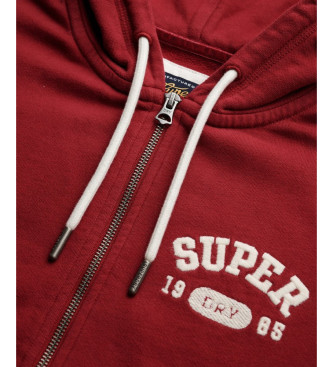 Superdry Felpa sportiva rilassata corta, bordeaux