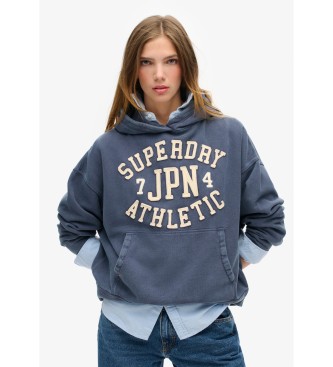 Superdry Camisola com capuz de grandes dimenses Athletic Essentials azul-marinho