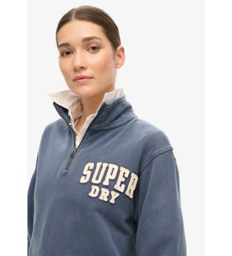 Superdry Sudadera con media cremallera y aplicacin Athletic Essentials azul