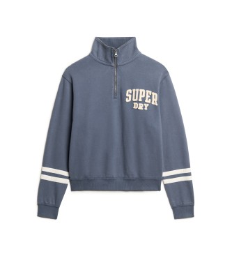 Superdry Sudadera con media cremallera y aplicacin Athletic Essentials azul