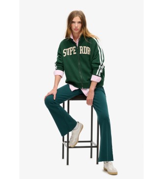 Superdry Bluza Athletic Applq Luźny zamek błyskawiczny zielony