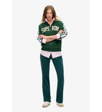 Superdry Bluza Athletic Applq Luźny zamek błyskawiczny zielony