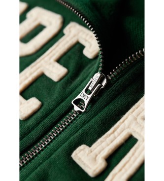Superdry Bluza Athletic Applq Luźny zamek błyskawiczny zielony