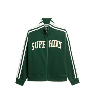 Superdry Bluza Athletic Applq Luźny zamek błyskawiczny zielony