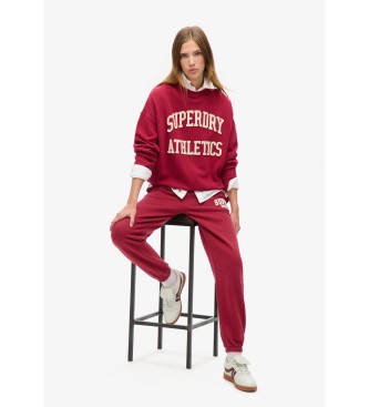 Superdry Pantalon de jogging coupe boyfriend bordeaux Athletic Essentials