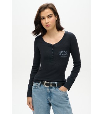 Superdry Top Athletic Button Down Ls navy