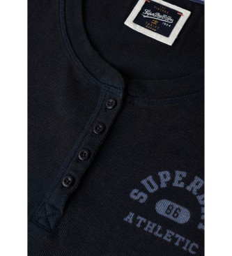 Superdry Top Athletic Button Down Ls navy