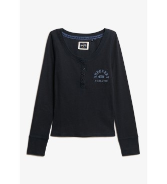 Superdry Top Athletic Button Down Ls navy