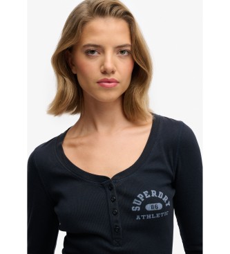 Superdry Camiseta Athletic Button Down marino