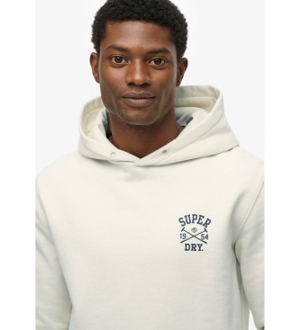 Superdry Felpa bianca con cappuccio Athletic Club
