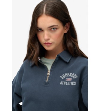Superdry Sweatshirt Athletic Collared navy