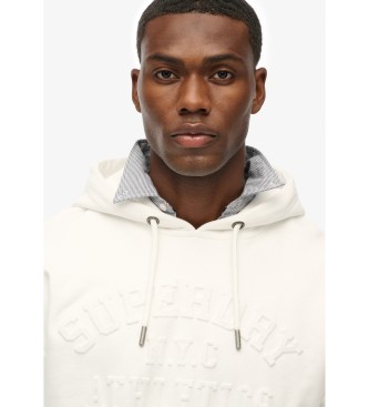 Superdry Sweatshirt Athletic Emboss Oversized Hood blanc