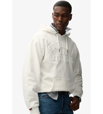 Superdry Sweatshirt Athletic Emboss Oversized Hood blanc