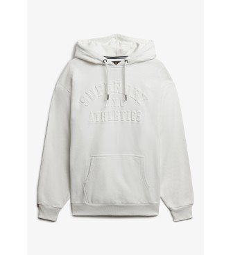 Superdry Sweatshirt Athletic Emboss Oversized Hood blanc
