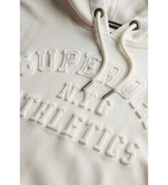 Superdry Sweatshirt Athletic Emboss Oversized Hood blanc
