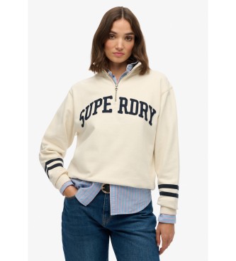 Superdry Athletic Ess Applique Half Zip Sweatshirt beżowy
